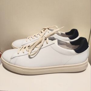 NEW Clae "Bradley" White Leather Sneakers Mens Sz.8 MSRP $170